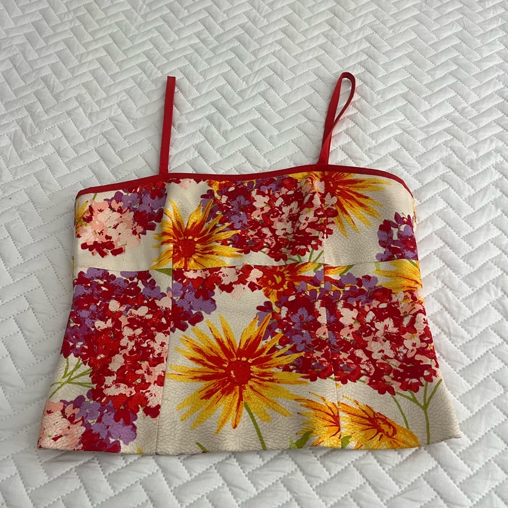 Floral Print Ecocci Vintage Vibe Top Sz 6